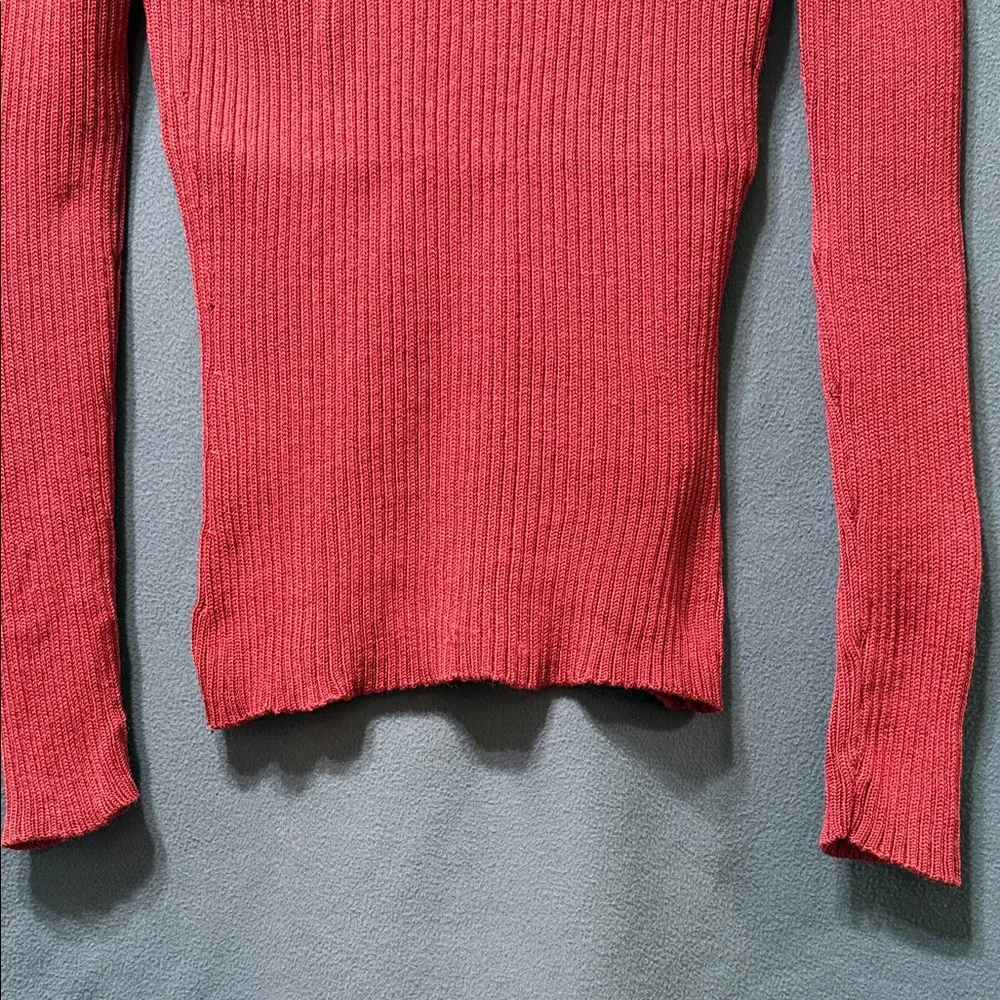 Burgundy Ribbed Turtleneck Sweater Used Size M